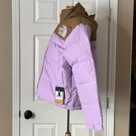 Womens The North Face 92 Low-Fi Hi-Tek Nuptse Down Puffer Jacket Lupine Purple - Picture 2 of 8